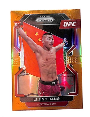 2022 PANINI PRIZM UFC 118 LI JINHLIANG ORANGE PRIZM 18/99 - Image 1 of 2
