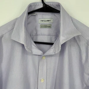 Camisa de vestir Twillory SafeCotton ajuste a medida para hombre 17 34/35 puños franceses - Imagen 1 de 10