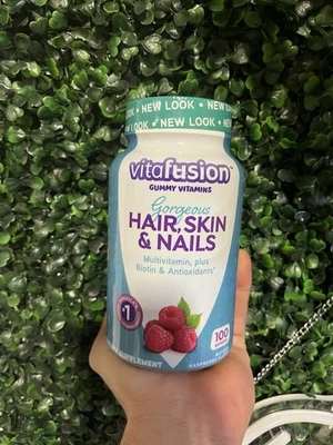 2 Pack Vitafusion Gummy Vitamins Hair Skin and Nails 100 Gummies GOOD DATES - Image 1 of 4