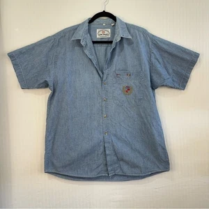 Tom Tailor Professional Shirtmaker Vintage Chambray Button Up Crest Men’s Large - Picture 1 of 7