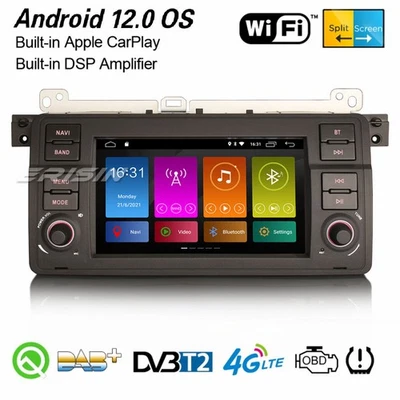 Android 14 Autoradio DAB+ CarPlay Navi WiFi DSP 32GB BMW 3er E46 M3 Rover 75 MG - Bild 1 von 4