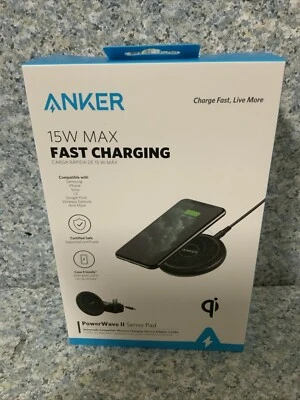 💣 Anker PowerWave II 15W MAX Qi Wireless Charging Pad (W/Wall Charger) Black🆕 - Image 1 of 4