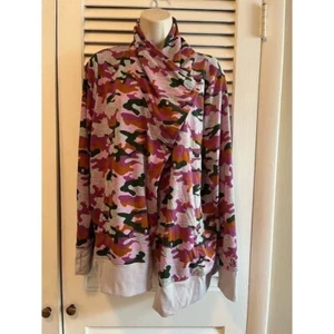 Cuddl Duds pink brown gray camo 1 button jacket L Thumb holes Warm Fall - Picture 1 of 5