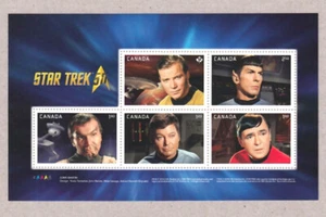 STAR TREK = KIRK, SPOCK, McCOY, SCOTTY = SS from PRESTIGE BLK MNH Canada 2016 - Picture 1 of 1