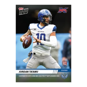 Topps Now XFL #7 2020 Jordan Ta'amu (RC) brazo y piernas conducen a la victoria de Battlehawks - Imagen 1 de 1