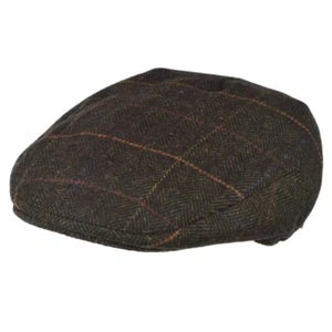Cappellino piatto bambino verde oliva tweed elastico posteriore misura circa 52-54 cm - Foto 1 di 1