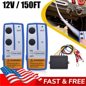 Wireless Winch Remote Control Kit 12V Receiver 150ft Twin Switch Handset Easy US - Picture 1 of 9