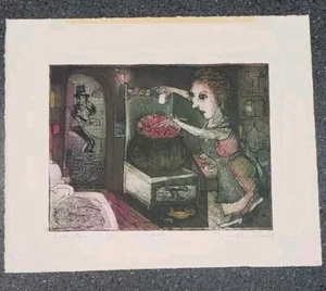 De Colección Artista PRUEBA "Guiso Irlandés" Ilustración Impresión en Color Grabado David F DRIESBACH - Imagen 1 de 12