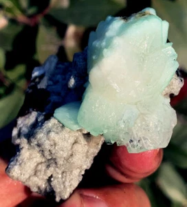 75,9 g natürlicher Apophyllit Intergrowth grüner Zeolithkristall Proben ip1651 - Bild 1 von 12