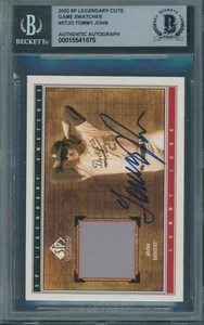 2002 SP Legendary Cuts Game Swatches Tommy John Beckett Authentic Signed *1875 - Picture 1 of 1