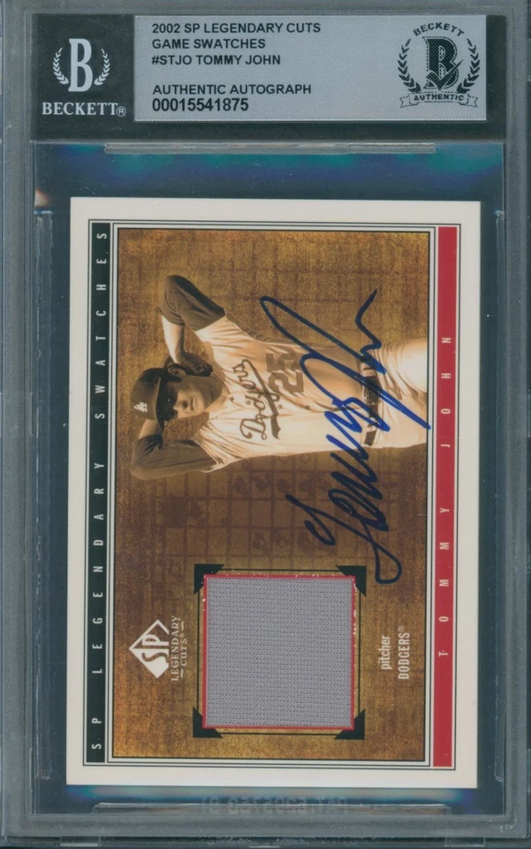 2002 SP Legendary Cuts Game Swatches Tommy John Beckett Authentic Signed *1875 - Image 1 of 1