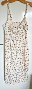 Shein 2XL Damen creme gesmoktes ärmelloses Kleid Blumenprint - Bild 1 von 7