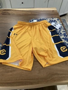 MENS NCAA Under Armour CAL BEARS SHOWTIME BASKETBALL SHORTS L LARGE YELLOW NWT - Picture 1 of 8