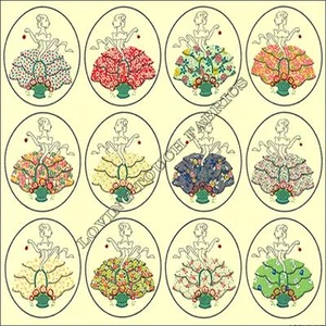 12 LADIES BLUE HILL "LADY GRACE" LADIES IN DRESSES COTTON FABRIC PANEL 35" X 44" - Picture 1 of 6