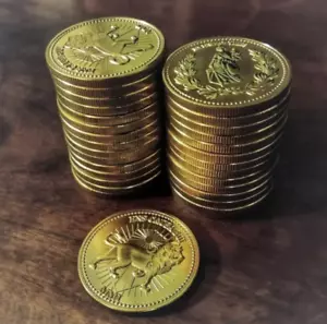 10-100 Continental hotel gold coin John Wick Rosary Prop blood oath marker cross - Picture 1 of 5