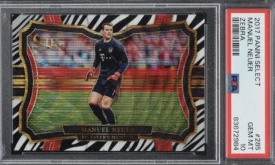 2017-18 Panini Select MANUEL NEUER /25 Zebra Prizm Bayern PSA 10 GEM MT Pop 1 - Bild 1 von 2