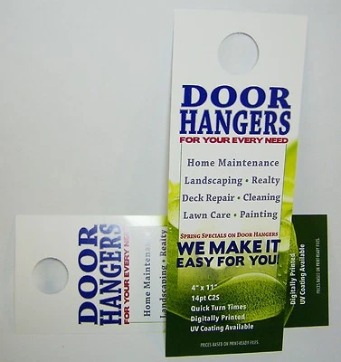 TWIN CITY PRINT SHOP Printed Door Hangers 1,000 Full Color 4.25" x 11" Custom Business Advertising