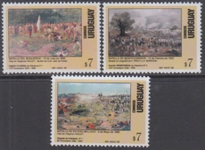 URUGUAY Sc # 1794-6 CPL MNH SET of 3 - 60th ANN of INFANTRY BRIGADE, PAINTINGS - Picture 1 of 1