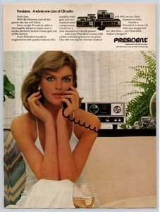 Vintage 1977 President BC Radio Sexy Blonde Print Ad - Picture 1 of 1