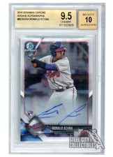 Ronald Acuna Jr 2018 Bowman Chrome Autograph Rookie #BCRA-RA BGS 9.5 AUTO 10