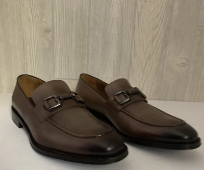 Bruno Magli Alpha Bit Distressed Leather Loafer Brown/Taupe, SZ 9.5 Orig $395.00 - Image 1 of 4