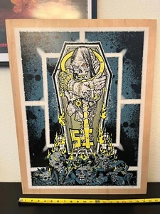 2008 Mike Sutfin "safe inside" screen printed on wood  /10! signed/#ed! pushead - Picture 1 of 10