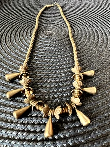 RARE vintage Southwestern all-sterling mini SQUASH BLOSSOM NECKLACE 51g 17" - Picture 1 of 8