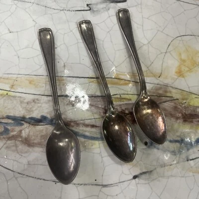 vintage hotel straford bellevue silverplate lot of 3 demitasse spoons 1935 - Image 1 of 4