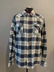 Sovereign Code Shirt Mens Small Button Up Long Sleeve Plaid Western Pearl Snap - Picture 1 of 9