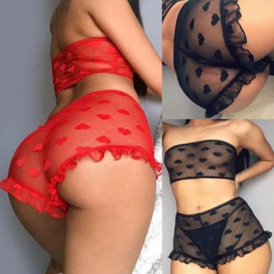 Damen Sexy Durchsichtig Transparent Dessous BH Set Cami Micro G-String Tangas Slip - Bild 1 von 4