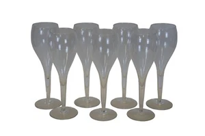 7 Vintage Old Mexico Crystal Stemmed Champagne Wine Glasses Flutes Tulip 9" - Picture 1 of 10