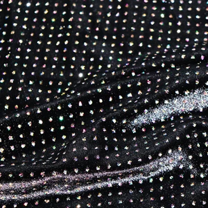 Glitter Velvet Fabric | Shiny Colourful Spot | 2 Way Stretch | 150cm Wide | Soft - Picture 1 of 4