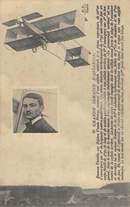 CPA AVIATION GRANDE SEMAINE D'AVIATION BRUNEAU VARILLA SUR BIPLAN VOISIN FRERES  - Picture 1 of 1