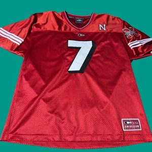 Vintage Nebraska #7 Cornhuskers Football Jersey Large Stitched Red Colosseum - Picture 1 of 10