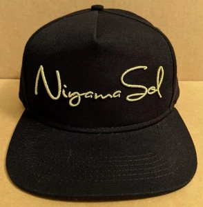 Niyama Sol Black Baseball Hat Cap Adjustable Snapback Embroidered Gold Logo - Picture 1 of 6