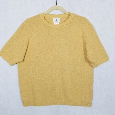 Vintage CAPE COD Sportswear Gold Metallic Thread Sweater ~ Short Sleeve ~ Large - Image 1 of 4