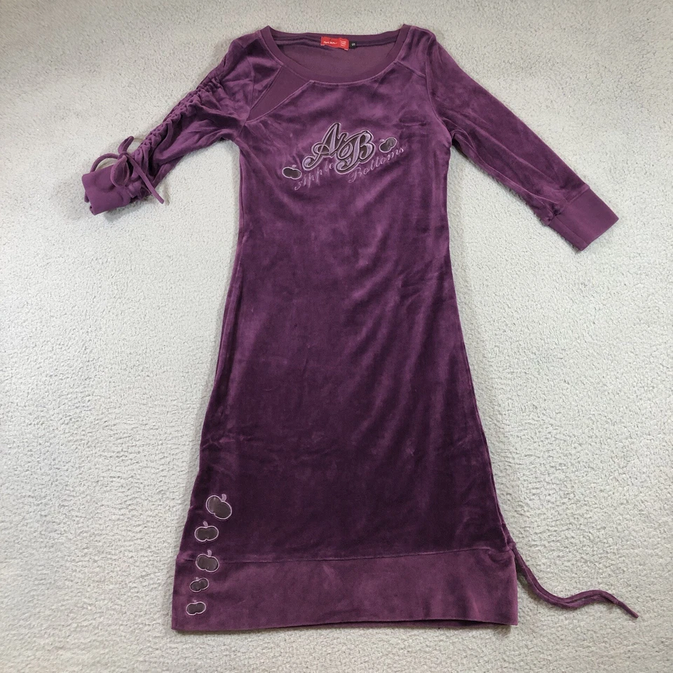 Vintage apple bottom Jeans velour dress womens S purple Midi Y2K Rare - Image 1 of 4