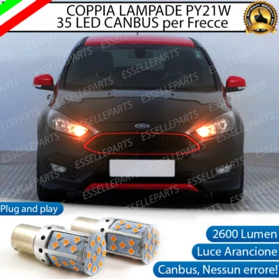 COPPIA LAMPADE FRECCE ANTERIORI LED FORD FOCUS 3 RESTYLING PY21W BAU15S CANBUS - Immagine 1 di 4