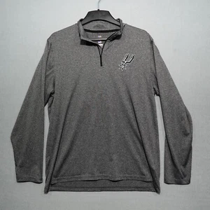 UNK NBA San Antonio Spurs Pullover Mens XL Gray Half Zip Long Sleeve Shirt - Picture 1 of 10
