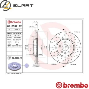 2x BRAKE DISC 09.D392.1X FOR OPEL ASTRA/Van/Sports/Tourer/Hatchback AMPERA-E - Picture 1 of 9