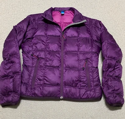 Eddie Bauer Womens PM Petite Jacket Purple Full Zip Down Puffer Quilted Ascent - Image 1 of 4