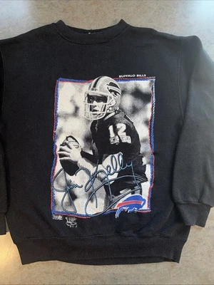 Sudadera De Colección Buffalo Bills 1991 Jim Kelly Cuello Redondo Talla Pequeña RARA Foto 1 de 4
