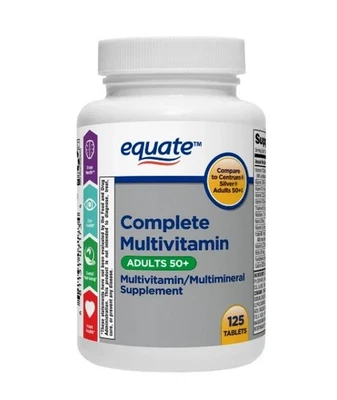 Equate Complete Multivitamin/Multimineral Supplement Tablets, Adults 50+, 125 CT - Image 1 of 3