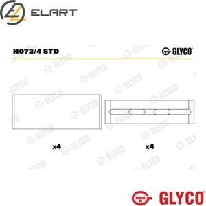 CRANKSHAFT BEARINGS H072/4 STD FOR SMART M160.910/160E6ALB04/160E6ALB03 0.6L - Picture 1 of 13