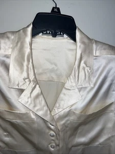 Carlisle Ivory 100% Silk Button Up Long Sleeve Blouse - Picture 1 of 6