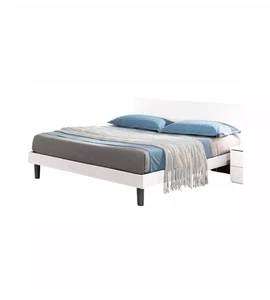 LETTO MATRIMONIALE "GIOTTO" BIANCO GRAFFIATO 170X193X87 CM - Foto 1 di 3