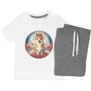 'Royal Welsh Corgi' Kids Nightwear / Pyjama Set (KP056029) - Picture 1 of 10