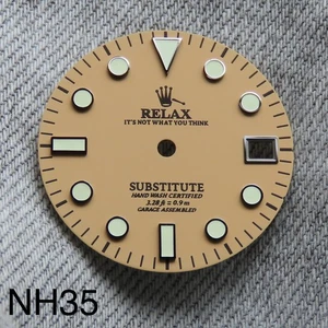 Dial Maker -  Khaki Relax Dial With Silver Indices BGW9  For Seiko mod - Picture 1 of 4