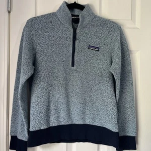 Patagonia Woolyester Fleece Pull Over Women’s Small 1/4 Zip Blue Heather Navy - Picture 1 of 16
