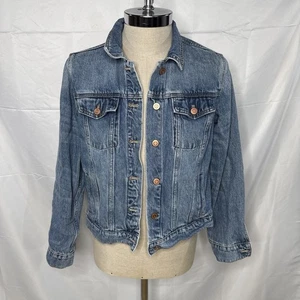 Quince Denim Jacket Medium 100% Organic Cotton Denim Indigo Blue Trucker - Picture 1 of 10
